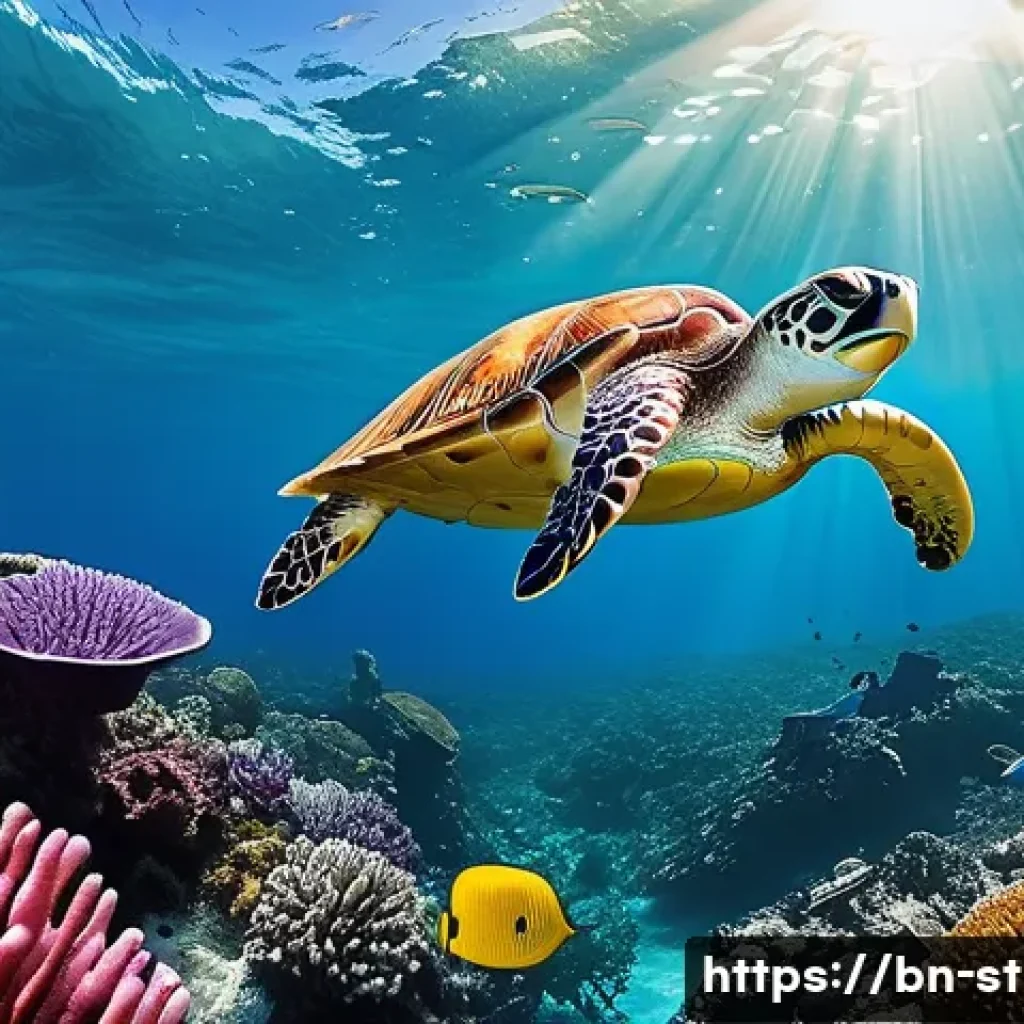 세인트헬레나 해양 스포츠 정보 - **Prompt:** "A vibrant underwater scene off the coast of St. Helena. Crystal-clear, warm blue water ...
