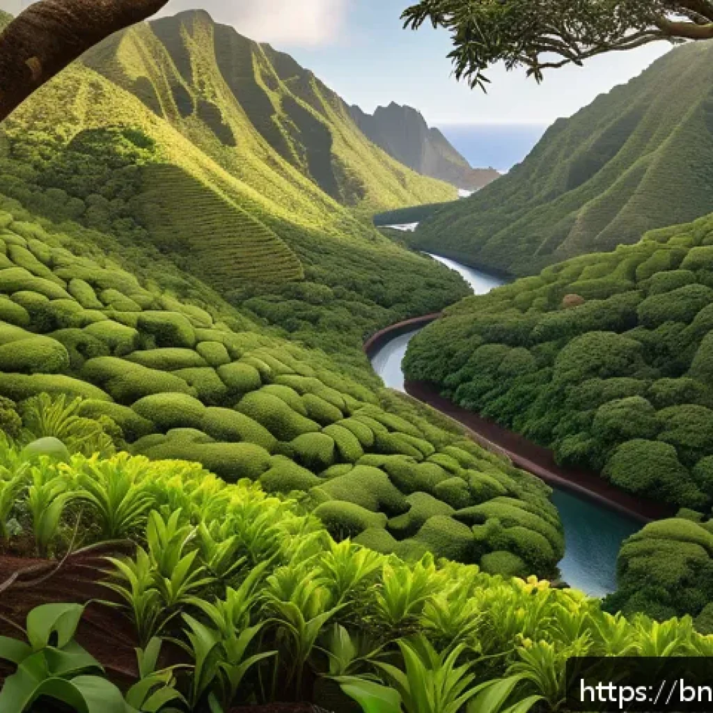 세인트헬레나 야생동물 보호 - A vibrant scene depicting the unique wildlife of Saint Helena island, featuring an endemic Saint Hel...