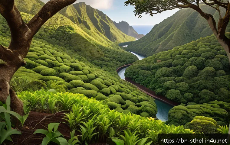 세인트헬레나 야생동물 보호 - A vibrant scene depicting the unique wildlife of Saint Helena island, featuring an endemic Saint Hel...